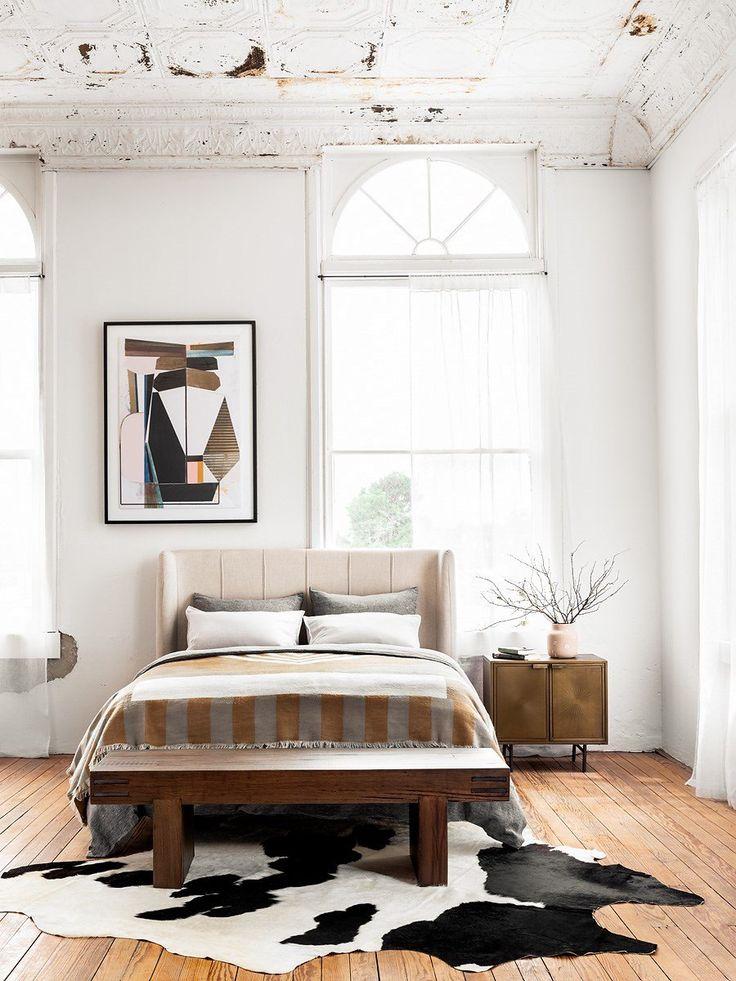 Cowhide in luxury bedroom